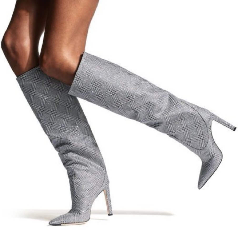 Jimmy Choo Mavis Plaid Elegant Knee-High Women's Boots